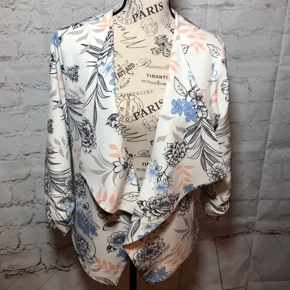 Jules and Leopold 3/4 sleeve Floral Blazer